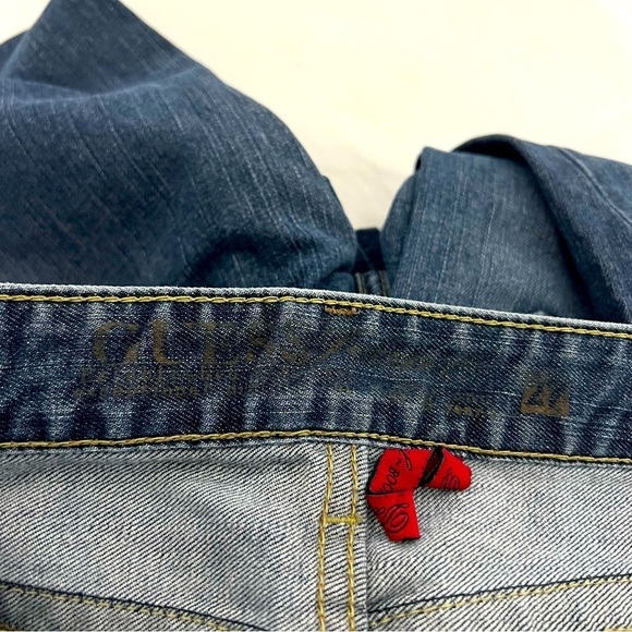 Guess Vintage Daredevil Bootcut Jeans Size 27 Gold Rhinestones Embroidered EUC - Picture 8 of 8